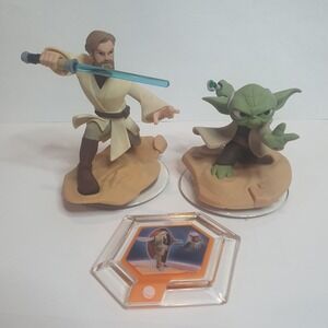 Disney Infinity 3.0 Star‎ Wars Obi-Wan Kenobi Yoda Figures & Power Disc Bundle